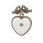 A Fabergé jewelled silver-gilt heart-shaped locket, workmaster August Hollming, St Petersburg, circa 1900