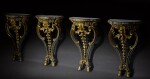 A set of four Italian parcel-gilt and painted console tables, Rome, circa 1765-75