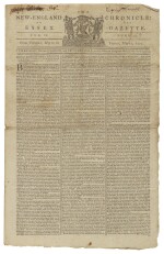 (AMERICAN REVOLUTION) | British Accounts of the Battles of Lexington and Concord printed in The New-England Chronicle: or, The Essex Gazette, Vol. VII, No. 354. Cambridge: Printed by Samuel and Ebenezer Hall, from Tuesday, May 2, to Friday, May 12, 1775
