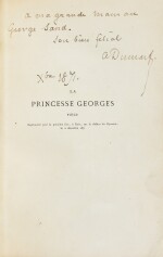 La Princesse Georges. Paris,1872. In-8. Exemplaire de George Sand avec une LAS de Dumas fils.