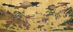 Anonymous | Hunting scene before Mount Fuji | Edo period,  17th - 18th century