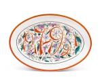 1917-1921: A Soviet porcelain platter, State Porcelain Factory, Petrograd, 1921