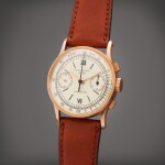 Reference 130 | Retailed by Gobbi Milano: A pink gold chronograph wristwatch, Made in 1953