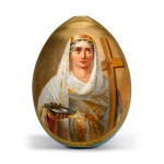 A porcelain Easter egg, Imperial Porcelain Factory, St Petersburg, period of Nicholas II (1896-1917)