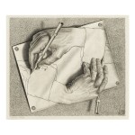 M. C. ESCHER | DRAWING HANDS (B./K./L./W. 355)