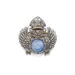 Broche saphir étoilé et diamants | Star sapphire and diamond brooch