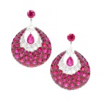 GRAFF | PAIR OF RUBY AND DIAMOND PENDENT EARRINGS