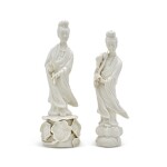 Two blanc de Chine figures of female deities, 20th century