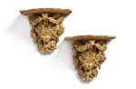 A PAIR OF LOUIS XIV CARVED AND GILTWOOD WALL BRACKETS, POSSIBLY ITALIAN, CIRCA 1700