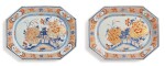 A Pair of Large Chinese Export Imari Chamfered Rectangular Platters Qing Dynasty, Early 18th Century