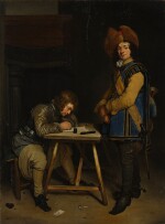 Two soldiers in an interior