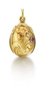 A jewelled gold egg pendant, St Petersburg, 1899-1903
