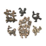 A group of 6 copper-alloy zoomorphic thogchags, Tibet, 12th - 15th century 十二至十五世紀 西藏 獸紋天鐵一組六件