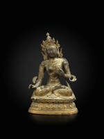 A gilt-bronze figure of Sitatapatra Qing Dynasty, 18th - 19th century | 清十八至十九世紀 銅大白傘蓋佛母坐像