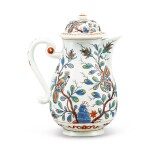  A MEISSEN DUTCH-DECORATED COFFEE-POT AND COVER CIRCA 1720-25