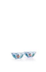 A fine and superbly enamelled pair of doucai 'Eight Immortals' bowls, Marks and period of Yongzheng | 清雍正 鬪彩八仙過海盌一對 《大清雍正年製》款