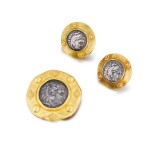 Antique roman coin and gold demi-parure | Demi-parure pièces antiques romaines et or