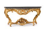 A Louis XV carved giltwood console table, circa 1745