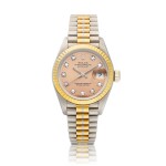 Rolex Tridor DateJust, Reference 69179B | A three colour gold and diamond-set wristwatch with date and bracelet, Circa 1989 | 勞力士 | Tridor DateJust 型號69179B | 三色金鑲鑽石鏈帶腕錶，備日期顯示，約1989年製