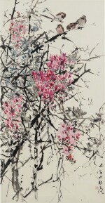 Chen Wen Hsi 陳文希 | Sparrows amongst Flowers  花叢中的麻雀