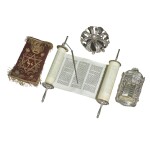SMALL TORAH SCROLL WITH SILVER GARNITURE, [EASTERN EUROPE: 19TH CENTURY]