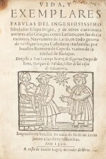 Vida y Exemplares fabulas... Séville, 1590. In-8, vélin époque. Éd° espagnole. De la collection de Th. Stainton