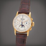 Reference 1518R | A pink gold perpetual calendar chronograph wristwatch with moon phases, Made in 1950