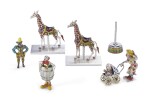 A GROUP OF AMERICAN SILVER AND ENAMEL CIRCUS FIGURES, DESIGNED BY GENE MOORE FOR TIFFANY & CO., NEW YORK, CIRCA 1990