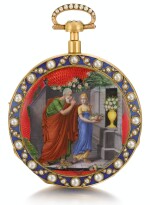  'THE OFFERING'  SWISS | A GOLD, ENAMEL AND PEARL-SET QUARTER REPEATING MUSICAL WATCH MADE FOR THE CHINESE MARKET  CIRCA 1820