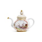 A MEISSEN TEAPOT AND A COVER, CIRCA 1725, THE COVER PROBABLY SLIGHTLY LATER