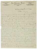 Garrett, Pat. Autograph letter signed, 22 March 1896, to his wife, Apolinaria Gutierrez Garrett