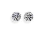 A Pair of 1.61 and 1.54 Carat Round Diamonds, E and F Color, VVS2 and Internally Flawless Clarity