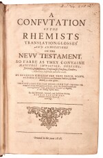 Thomas Cartwright | A confutation of the Rhemists translation, glosses and annotations on the New Testament. Leiden, 1618, a good example of a book from the Pilgrim Press