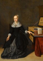 Portrait of a lady seated at her Ruckers harpsichord