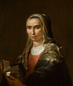 JACOB LOIS | Portrait of a woman, half-length, holding a book 