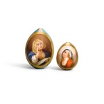 Two porcelain Easter eggs, Imperial Porcelain Factory, St Petersburg, 1840s 