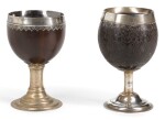A PAIR OF SILVER-MOUNTED COCONUT CUPS, EARLY 19TH CENTURY, POSSIBLY SCOTTISH