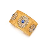 Gold, Sapphire and Diamond Cuff-Bracelet