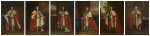 A set of six Noel family portraits comprising: Edward Noel, 2nd Viscount Campden (1582–1643); Baptist Noel, 3rd Viscount Campden (1612–1682); Edward Noel, 1st Earl of Gainsborough (1641–1689); Wriothesley Baptist Noel, 2nd Earl of Gainsborough (circa 1661–1690); Baptist Noel, 3rd Earl of Gainsborough (1684–1714); Baptist Noel, 4th Earl of Gainsborough (1708–1751)