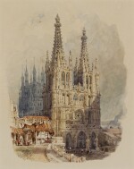 MYLES BIRKET FOSTER | The West front of the Cathedral, Burgos, Spain 
