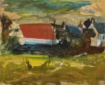 PETER LANYON | UNTITLED (RED ROOF AND YELLOW FOREGROUND)