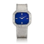 Reference 97813H6 | A white gold and diamond-set bracelet watch with lapis lazuli dial, Circa 1980 | 伯爵 | 型號97813H6 | 白金鑲鑽石鏈帶腕錶，備青金石錶盤，約1980年製