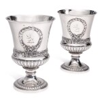 A PAIR OF GEORGE IV SILVER GOBLETS, PAUL STORR, LONDON, 1822