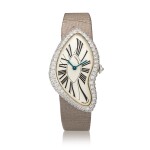 Crash, Ref. 2462 White gold and diamond-set wristwatch Circa 1999 | 卡地亞 2462型號「Crash」白金鑲鑽石腕錶，年份約1999
