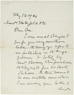 E. Elgar. Autograph letter signed to the publishers Hatzfeld & Co., 13 July 1904