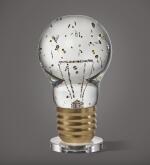 Bright Idea | A limited edition brass and precious lucite sculpture composed with vintage movement parts, Circa 2023