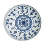 A blue and white 'Eight Auspicious Emblems' dish, Qing dynasty, Kangxi period | 清康熙 青花八吉祥紋盤