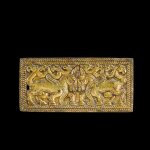 An Ordos gilt-bronze 'winged horse' plaque, North China or Inner Mongolia, 2nd century BC | 公元前二世紀 北方或內蒙古鄂爾多斯鎏金銅駱駝飛馬牌飾