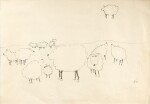 John Lennon | Drawing of sheep, ink on paper