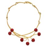 Gold and Enamel 'Cherries' Necklace